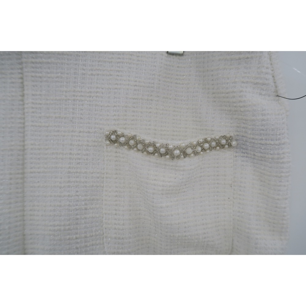 JONES NEW YORK Womens White Textured Pants Pearl Embellished Pockets Size 2X - Picture 7 of 8